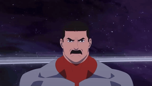 Angry Cartoon Character With Mustache and Red Scarf