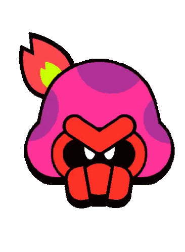Angry Cartoon Character With Skulls