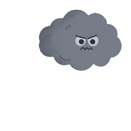 Angry Cartoon Cloud Shooting Lightning GIF 