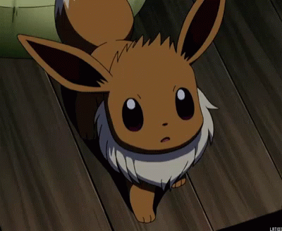 Angry Cartoon Eevee Looking At Camera GIF