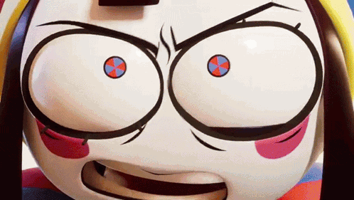 Angry Cartoon Face Close Up GIF