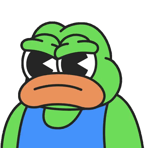 Angry Cartoon Frog in Blue Shirt Sunglasses