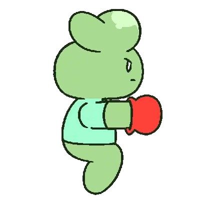 Angry Cartoon Frog in Red Boxing Gloves