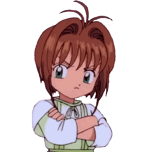 Angry Cartoon Girl Crossed Arms