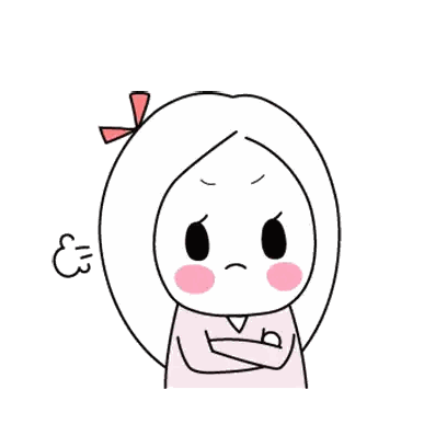 Angry Cartoon Girl with Bow