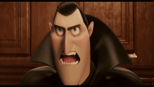 Angry Cartoon Vampire Close Up
