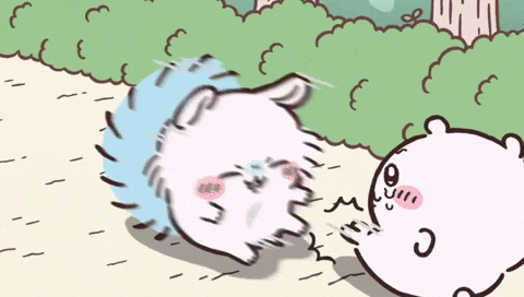 Angry Chiikawa Kicks Momonga GIF