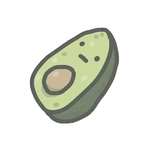 Angry Face Avocado Cartoon