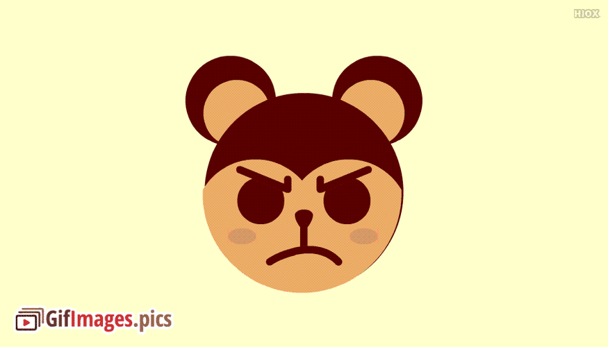 Angry Face Bear Cartoon GIF