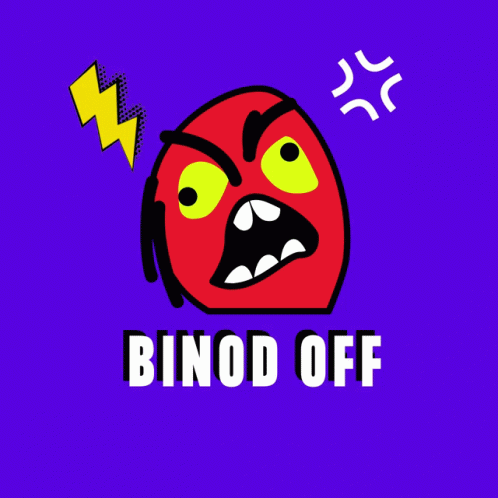 Angry Face Cartoon With Binod Off Underneath