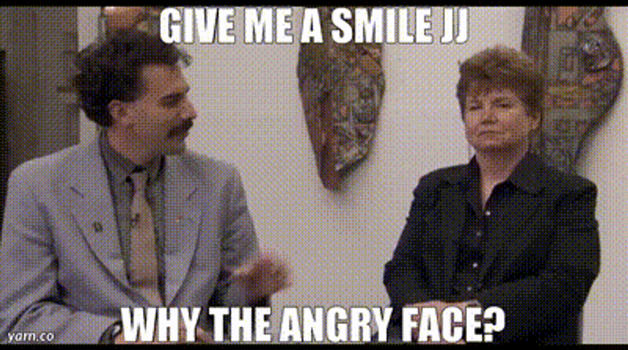Angry Face Woman Interviewed GIF