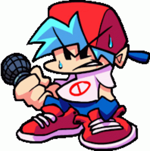 Angry Fnf Boyfriend Holding The Mic GIF
