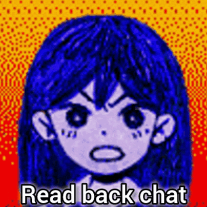 Angry Girl with Blue Hair Says Read Back Chat