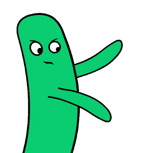 Angry Green Stick Character