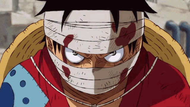 Angry & Injured Luffy GIF