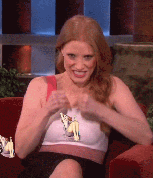 Angry Jessica Chastain Shaking GIF