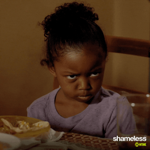 Angry Kid At Dinner Table GIF