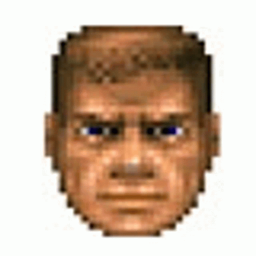 Angry Man Pixel Art Face