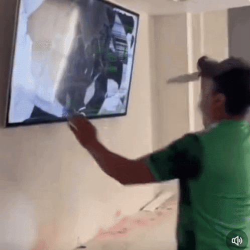 Angry Man Stabbing Tv GIF