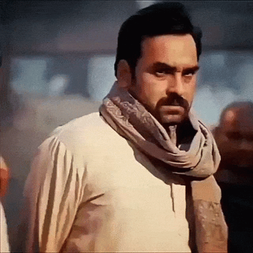 Angry Man With Beard and Scarf
