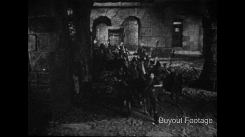 Angry Mob Attacking Vintage Film GIF