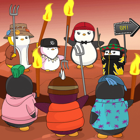 Angry Mob Pudgy Penguins GIF