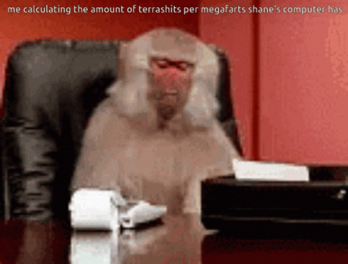Angry Monkey Typing In Calculator GIF