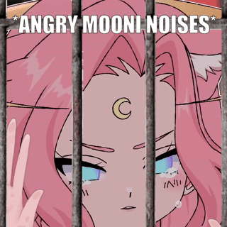 Angry MooNi Noises Poster With Pink Anime Girl