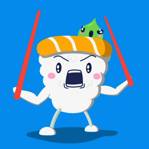 Angry Muscled Sushi GIF