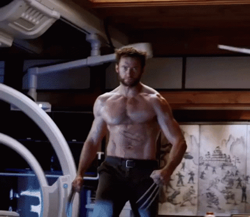 Angry Muscleman Wolverine GIF