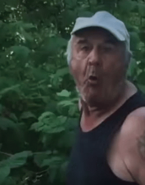 Angry Old Man Spit GIF