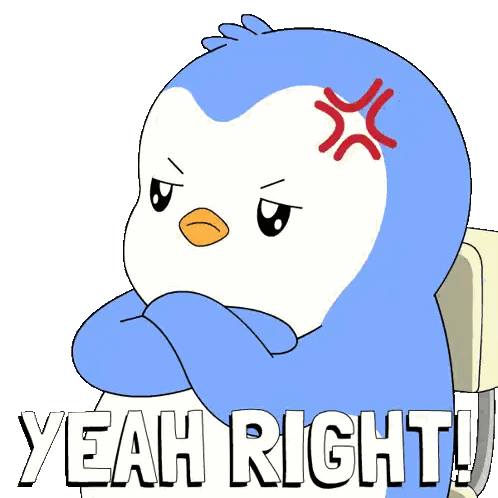 Angry Penguin Saying Yeah Right