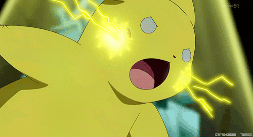 Angry Pikachu Yellow Lightning Thunderbolt Attack GIF