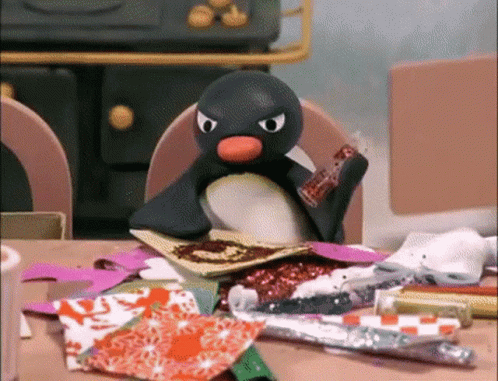 Angry Pingu Hate Food GIF