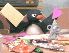 Angry Pingu Love Letter GIF