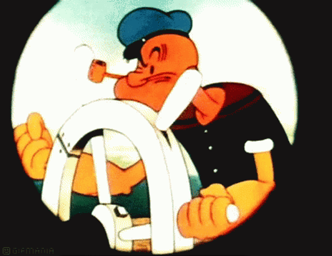 Angry Popeye Steering Helm GIF