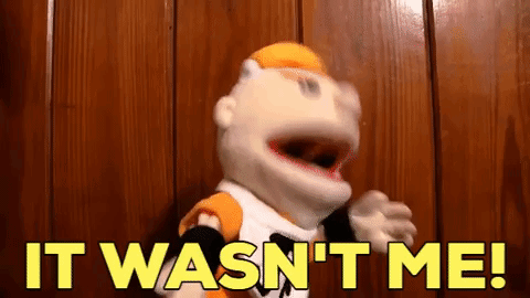 Angry Puppet Says It Wasn't Me GIF