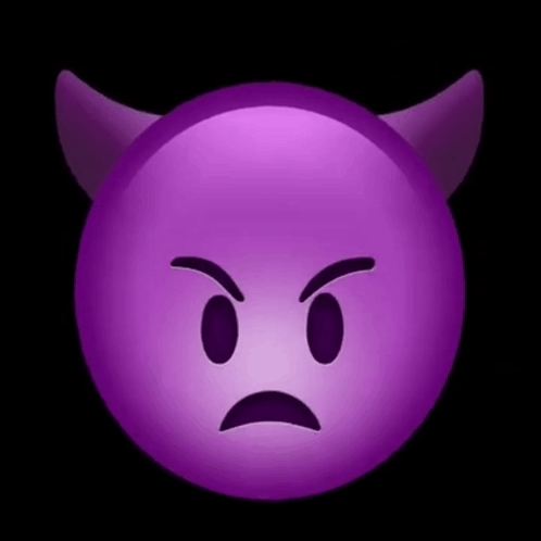 Angry Purple Devil Emoji With Horns GIF
