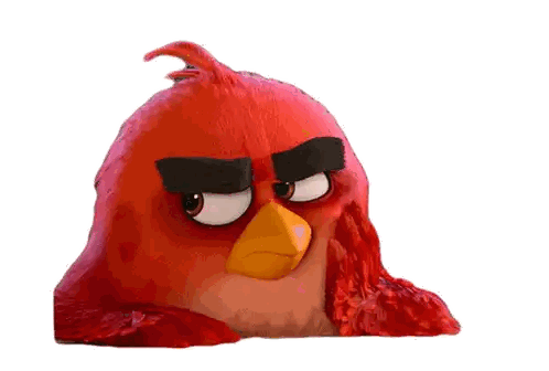 Angry Red Bird with Yellow Beak