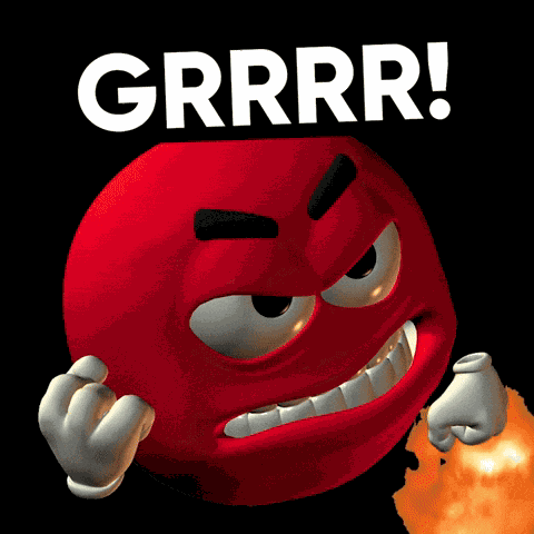 Angry Red Smiley Saying Grrr