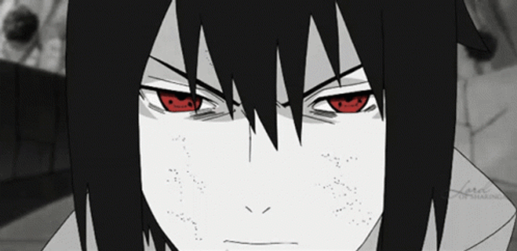 Sasuke Sharingan Serious Angry Look GIF