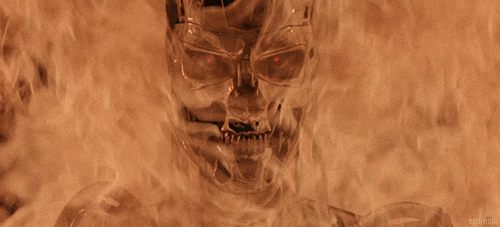 Angry Skynet Enveloped In Fire GIF