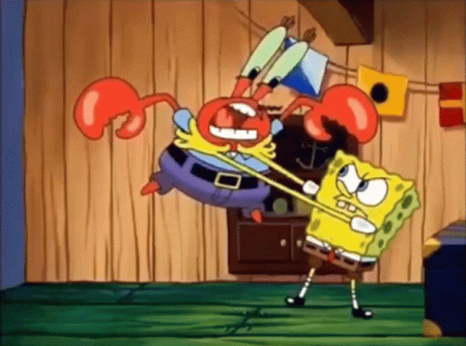 Angry SpongeBob Choke Mr. Crab GIF