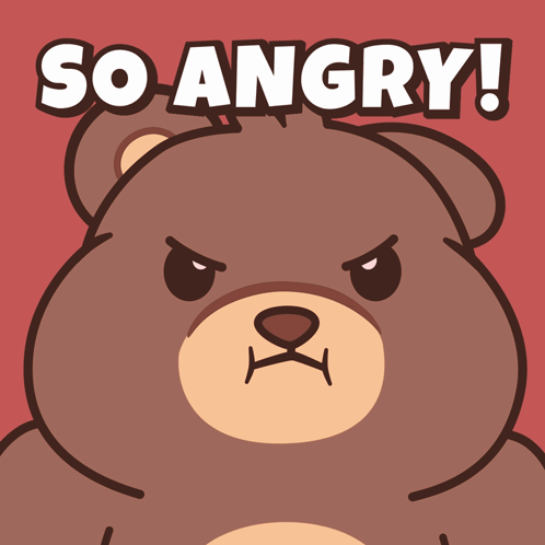 Angry Teddy Bear with Words
