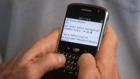 Angry Typing On Blackberry Phone GIF