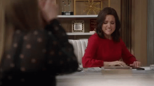 Angry Veep Selena Meyer Table Hitting Ow GIF