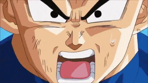 Angry Vegeta Releases Super Power Over 9000 GIF