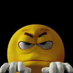 Angry Yellow Smiley With White Gloves GIF