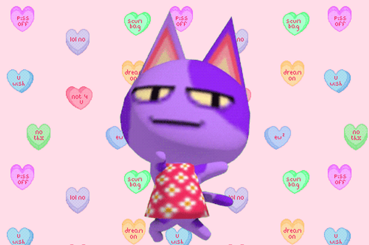 Animal Crossing Bob dance hearts GIF