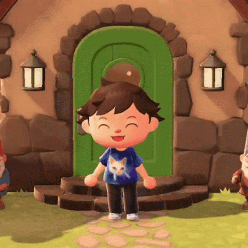 Animal Crossing boy joy reaction GIF